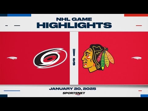 NHL Highlights | Hurricanes vs. Blackhawks - January 20, 2025