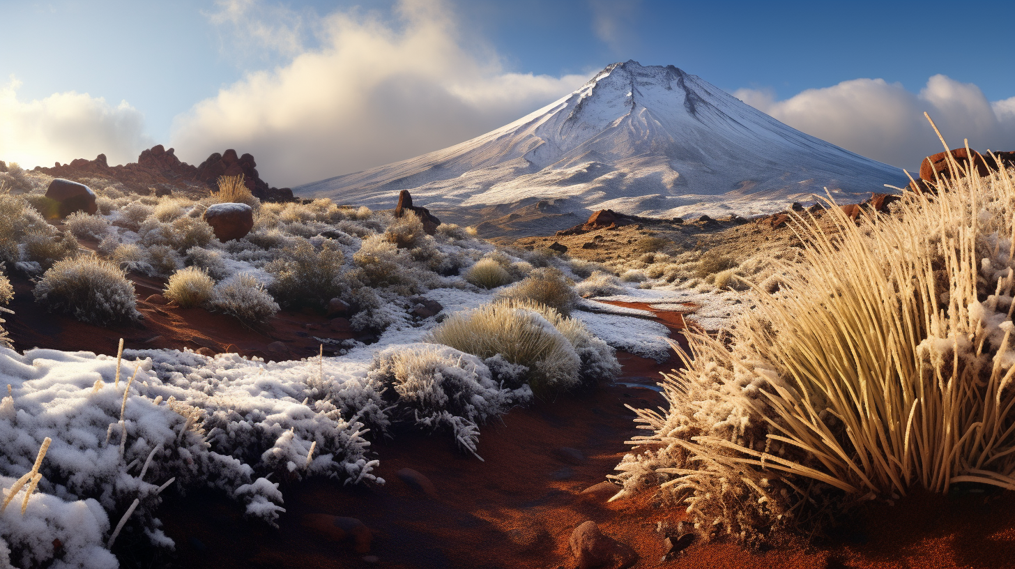 El Teide se viste de blanco mientras las costas canarias disfrutan del calor